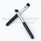 Black PBT Synthetic Hair Small Angled Eyeliner Brush Aluminum Ferrule